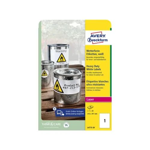 Етикети Avery Heavy Duty 210/297 1ет 20л