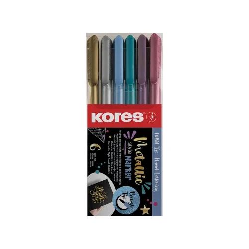 Маркер четка Kores Metallic 6 броя