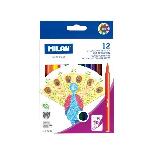 Флумастери MILAN Fine 06F12 12 цвята
