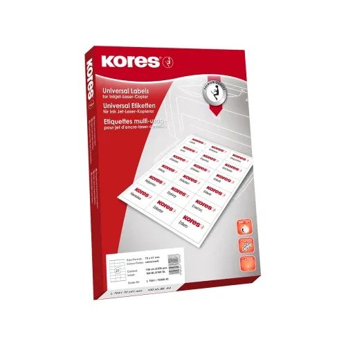 Етикети Kores 70/41 A4 21ет 100л