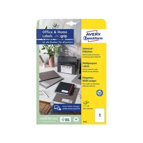Етикети Avery 210/297 A4 1ет 10л