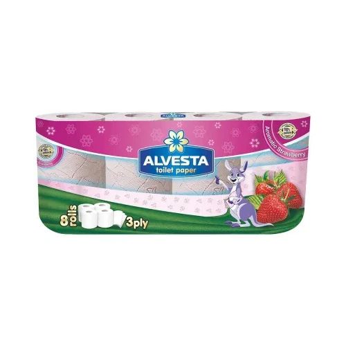 Тоалетна хартия Alvesta Ягода 3пл оп8