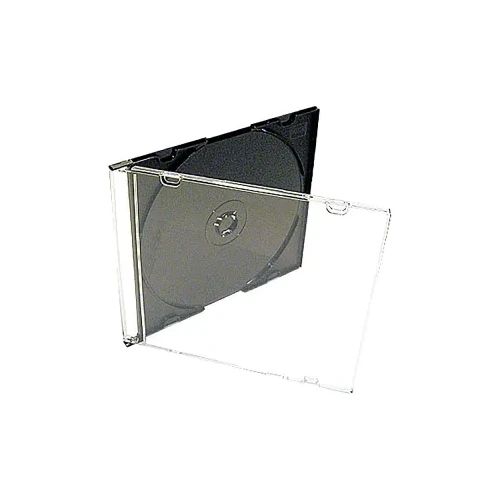 Кутия CD/DVD прозрачна черна Slim