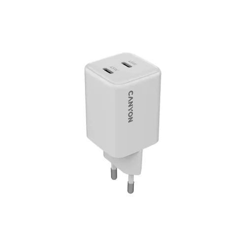 Зарядно Canyon 220V USB-C/C 45W 45CC бял