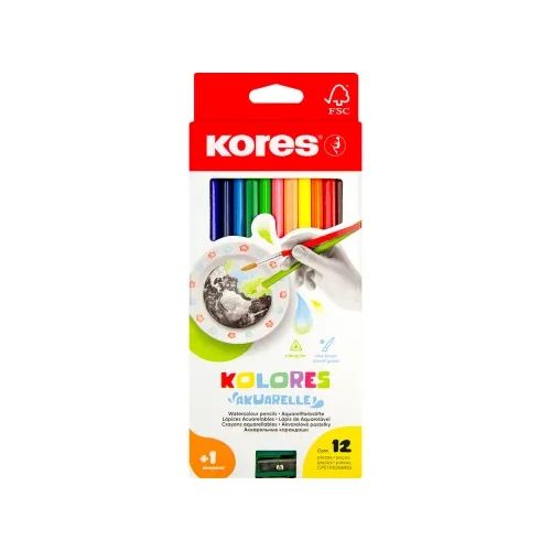 Акварелни цветни моливи Kores 12цв