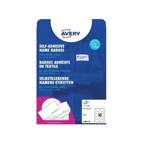 Бадж етикети Avery плат 85/50 овал 200бр
