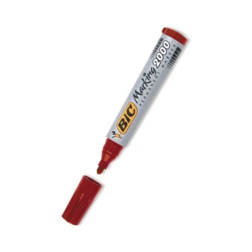 Перманентен маркер BIC 2000 объл червен