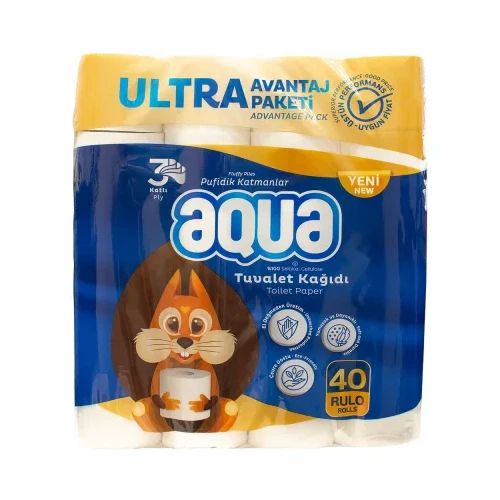 Тоалетна хартия Aqua 3пл оп40