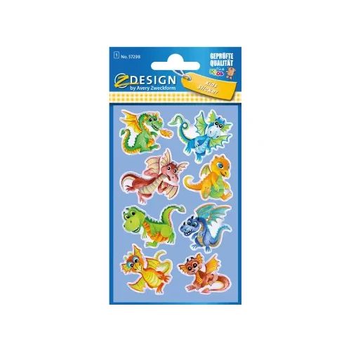 Стикери Avery Glossy дракони 8бр