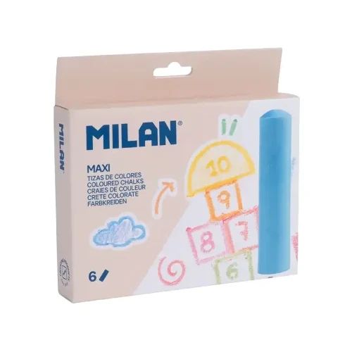 Цветен тебешир MILAN Maxi 6 броя