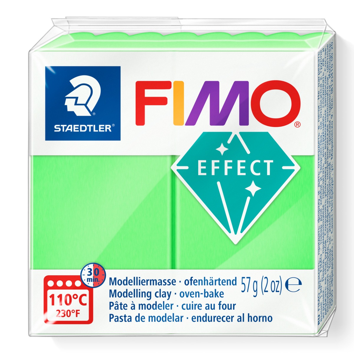 Полимерна глина Staedtler Fimo Effect,57g, неон зелен 501