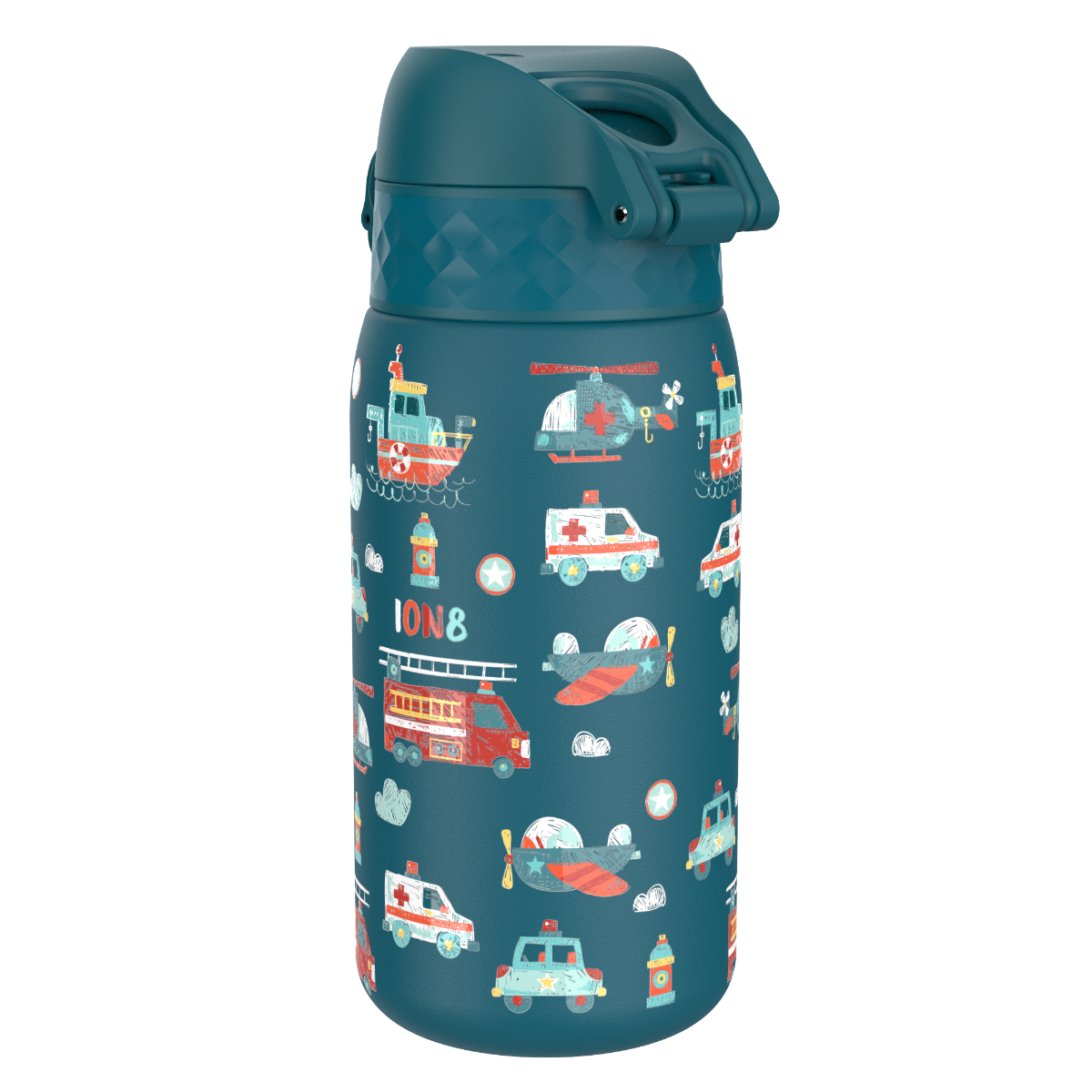 Бутилка за вода Ion8 Print, метална, 400ml, ПРЕВОЗНИ СРЕДСТВА