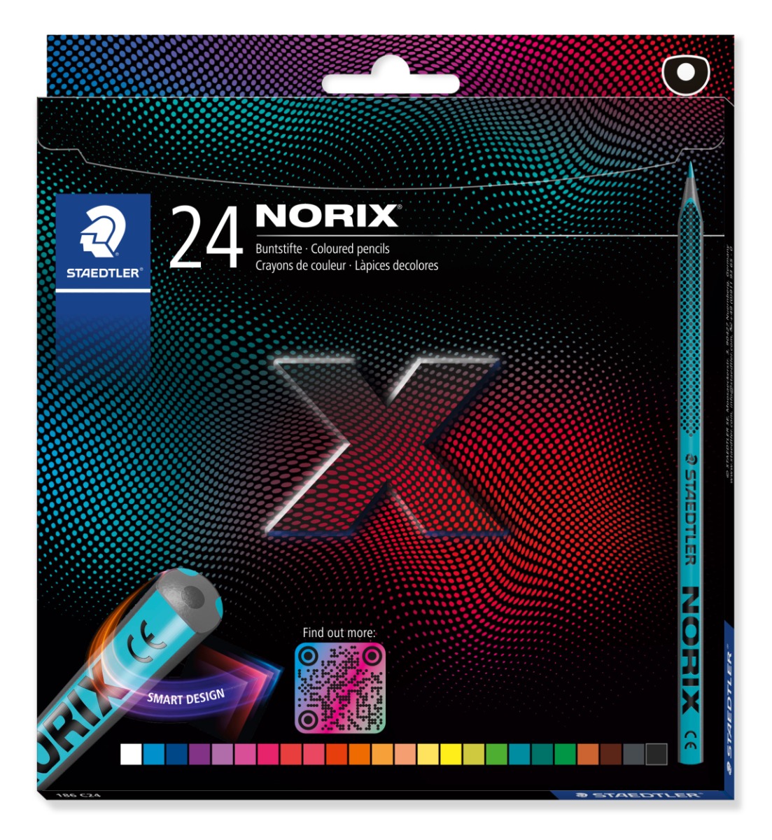 Цветни моливи Staedtler Norix 186, 24 цвята