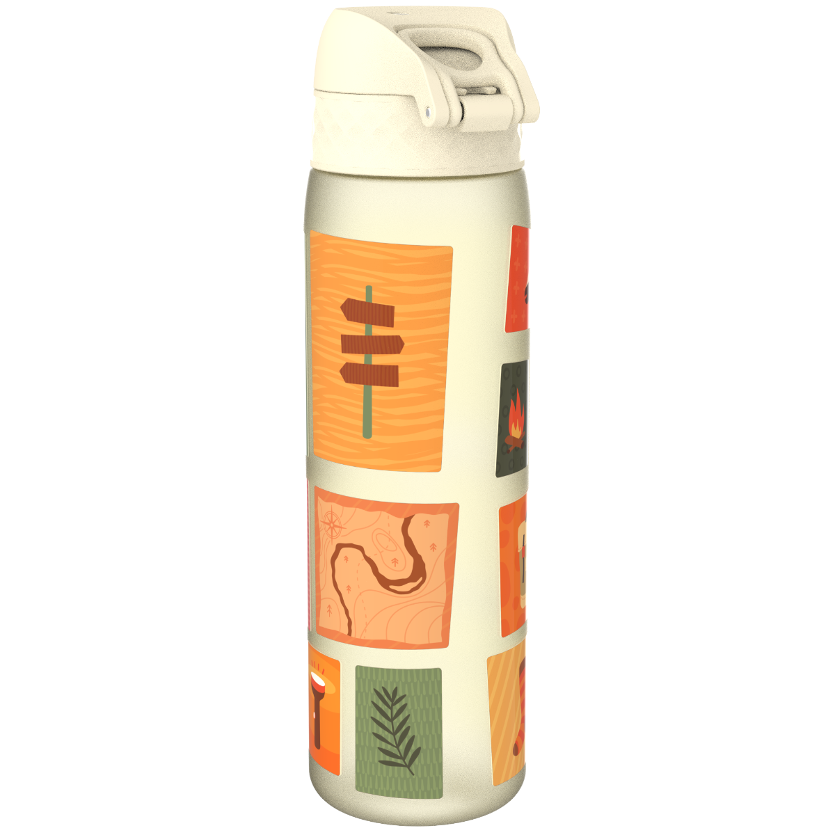 Бутилка за вода Ion8 Print,рециклирана пластмаса, 500ml, Camping