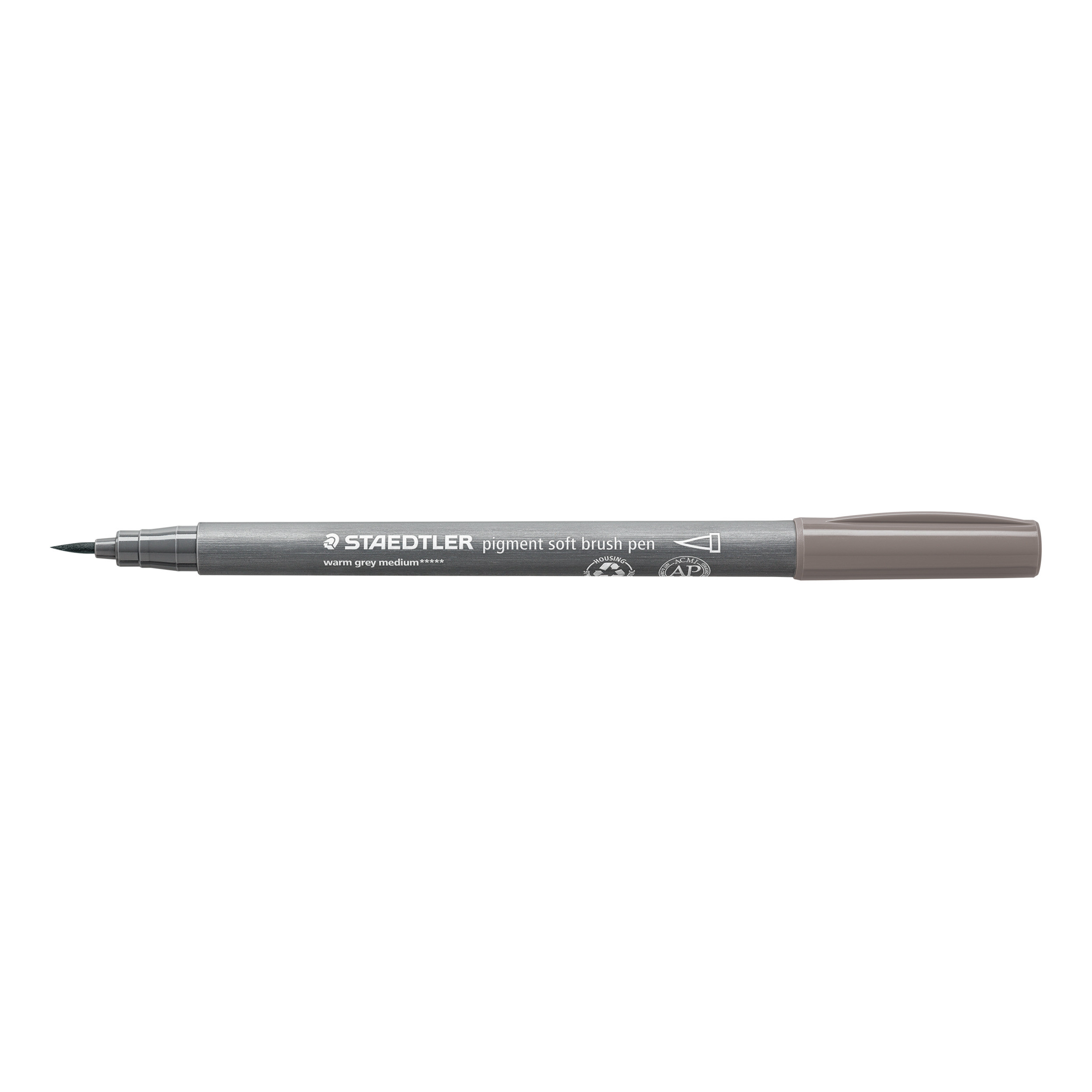 Флумастер Staedtler Pigment soft Brush 372, сив 84