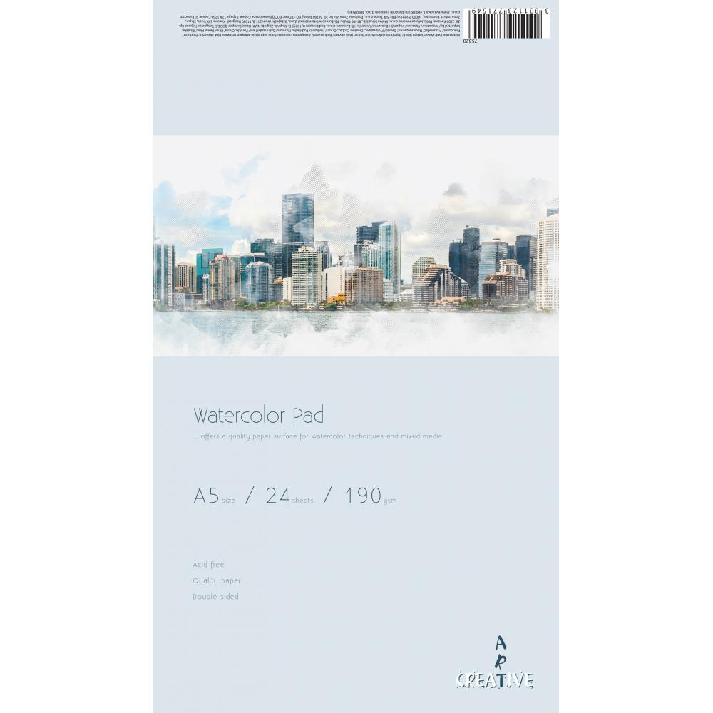 Скицник Watercolor Pad А5, 190 g, 24 листа
