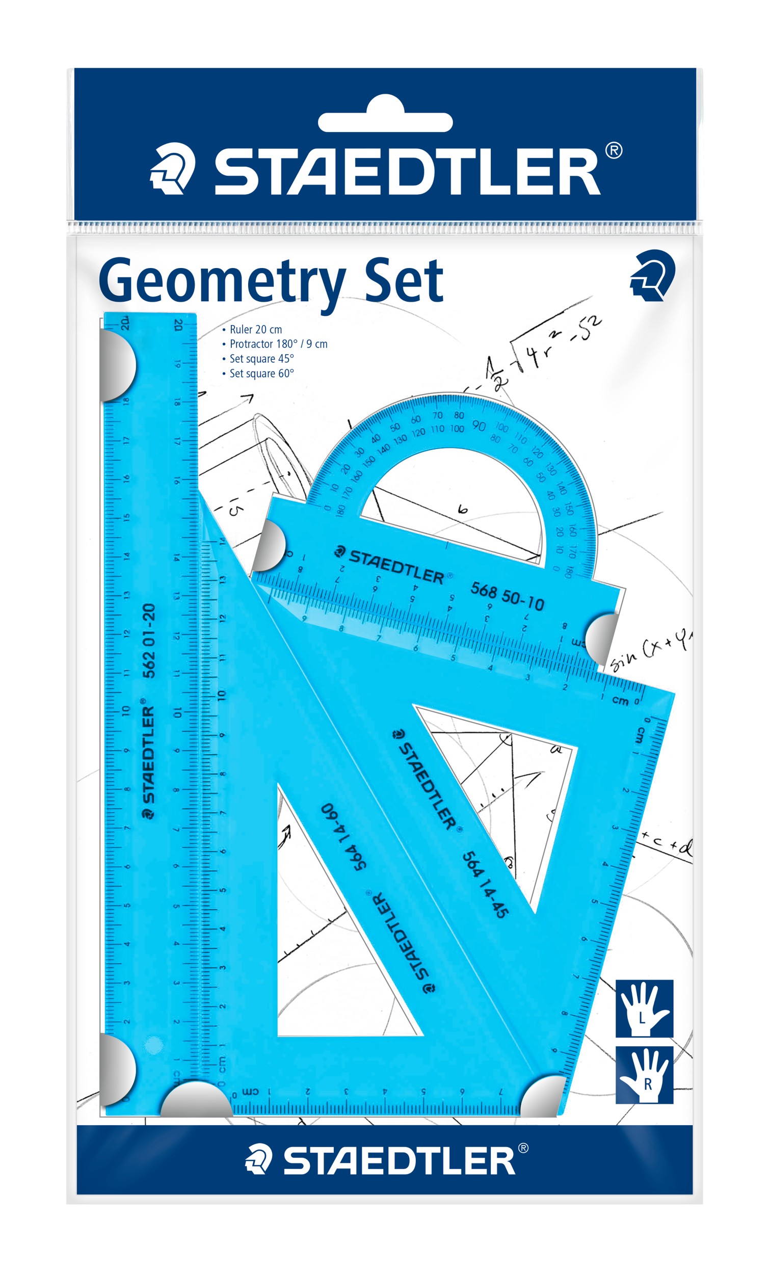 Геометричен комплект Staedtler 20cm,4 части, асорти