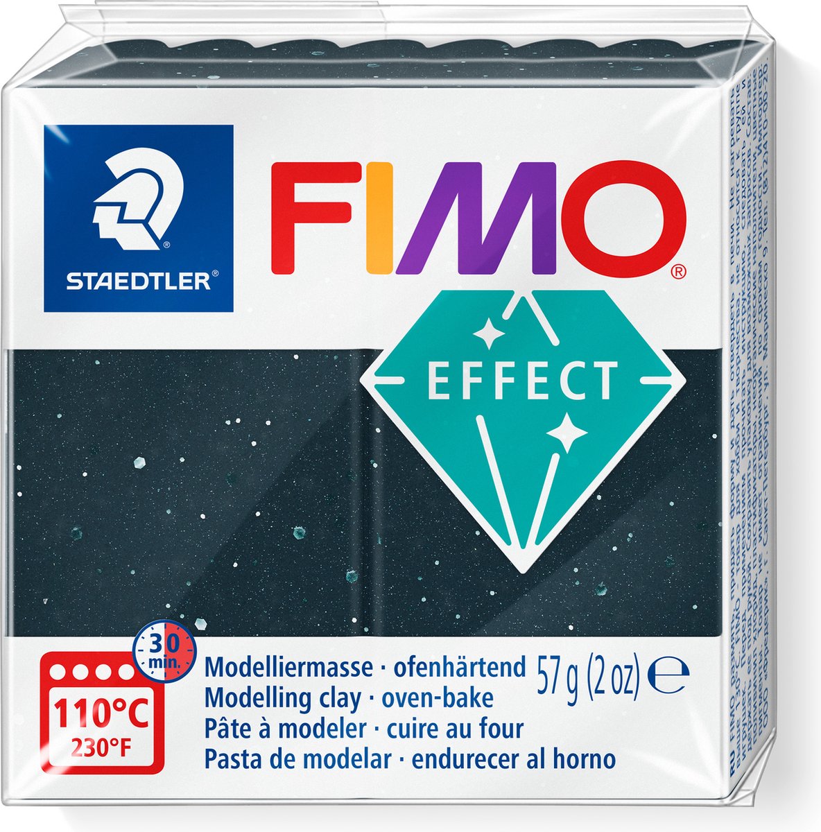Полимерна глина Staedtler Fimo Effect, 57g, черен 903
