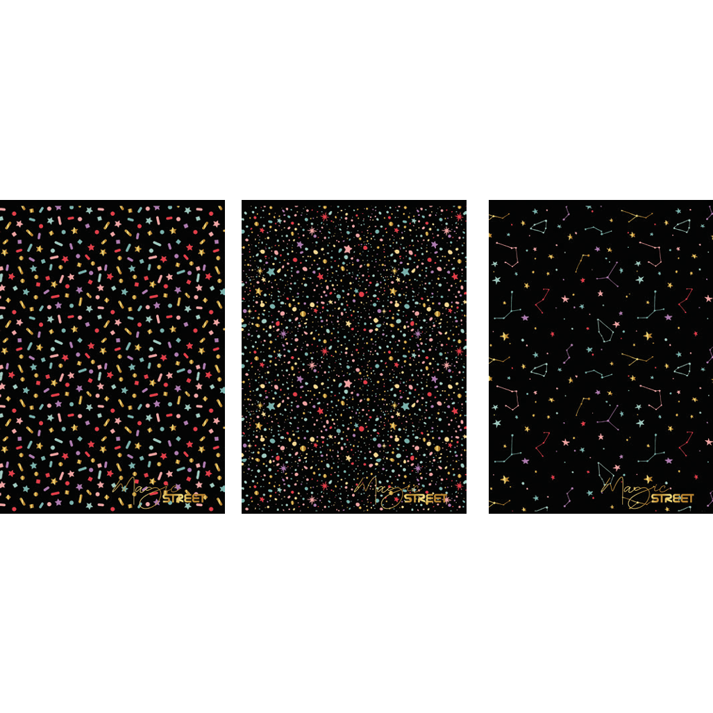 Тетрадка с телчета А5, 60л, широки редове, БГ, Black&Gold