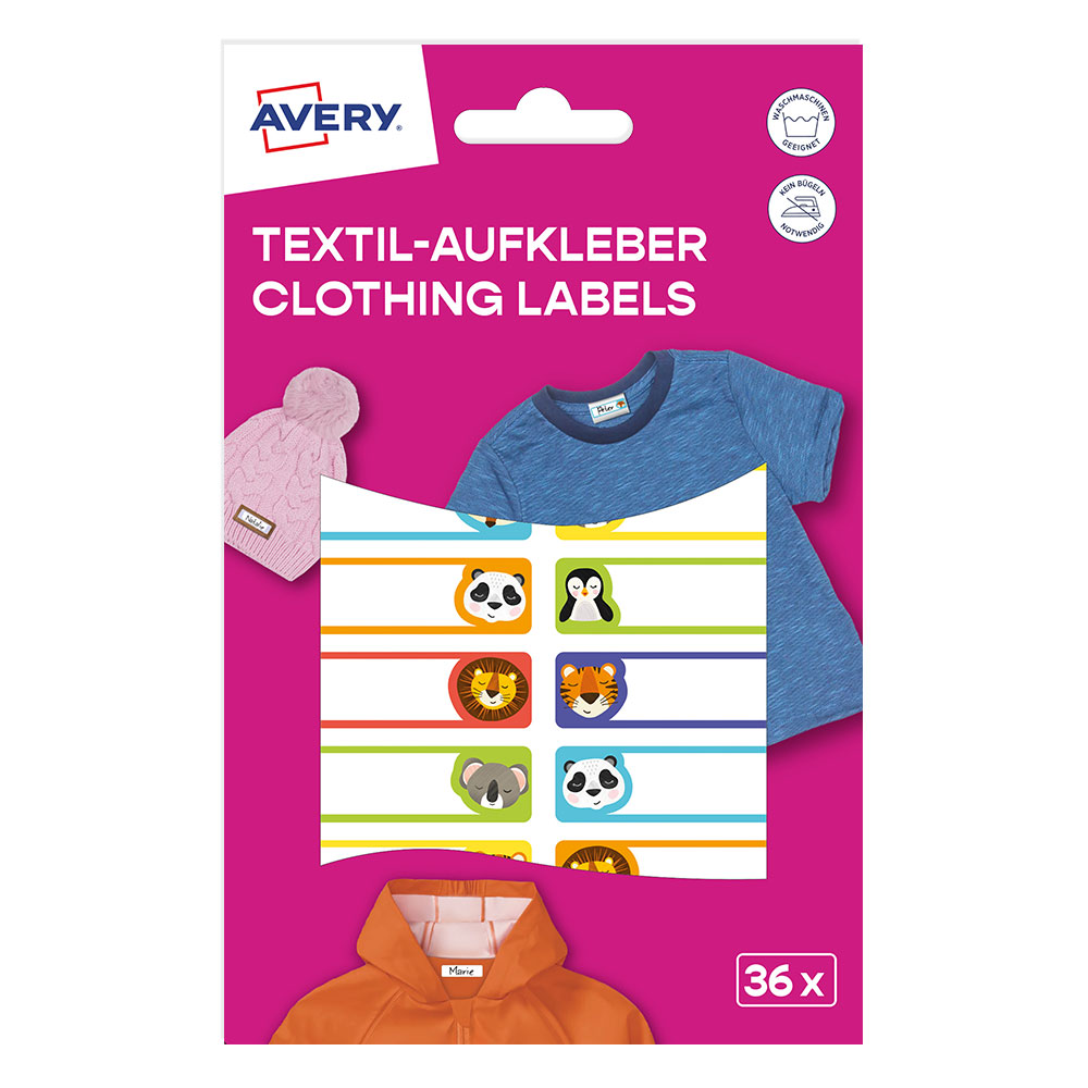 Етикети Avery плат Животни 45/13 36бр