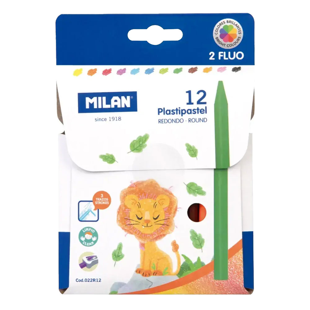 Пастели MILAN Plastipastel кръгли 12цв.