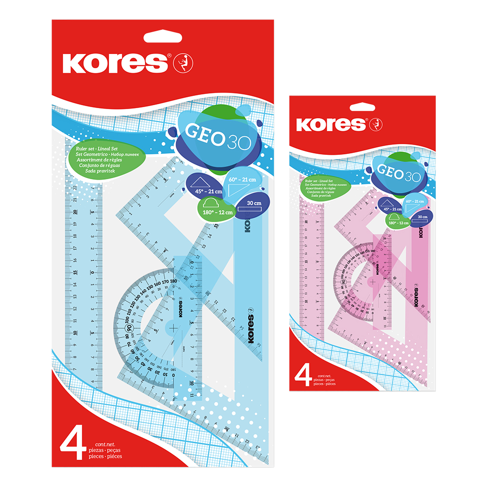 Чертожен комплект Kores Geo 30 4 части