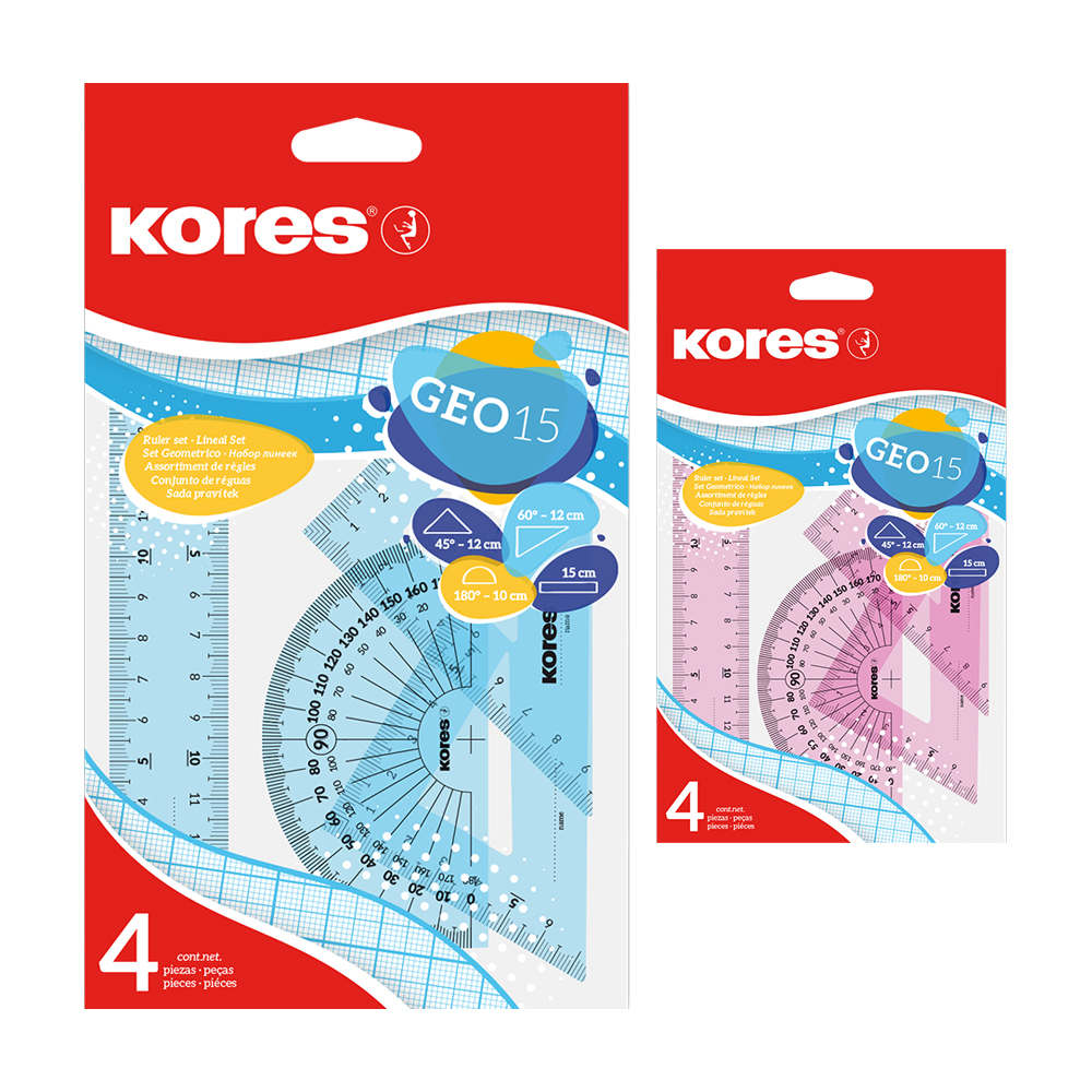 Чертожен комплект Kores Geo 15 4 части